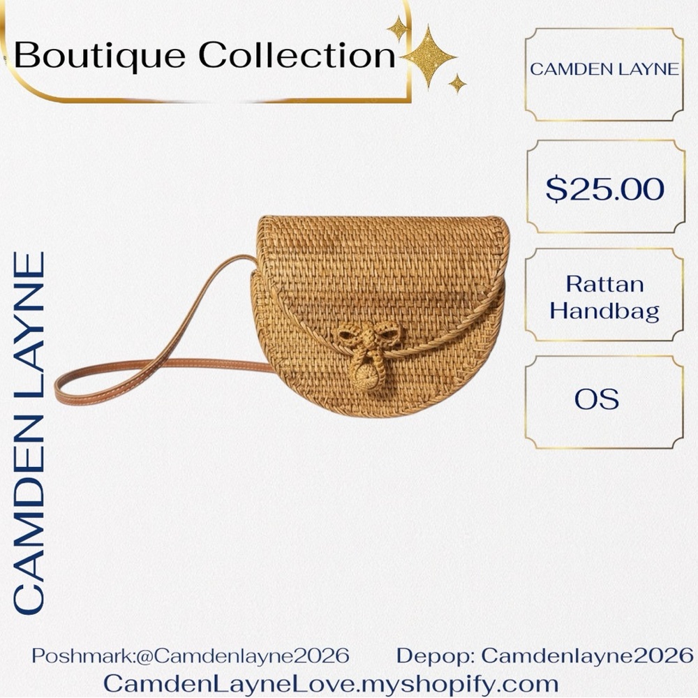 Camden Layne Rattan Crossbody Bag - Natural Tan - Picture 2 of 6